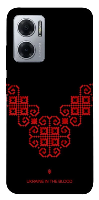 Чохол на Xiaomi Redmi Note 11E Чорно-червона вишиванка фото 1 з 1