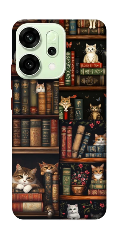 Чехол на Oppo Reno 14 Cats & Books фото 1 из 1