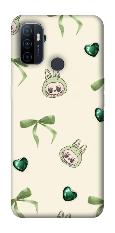 Чохол на Oppo A53 / A32 / A33 Labubu Green Heart фото 1 з 1