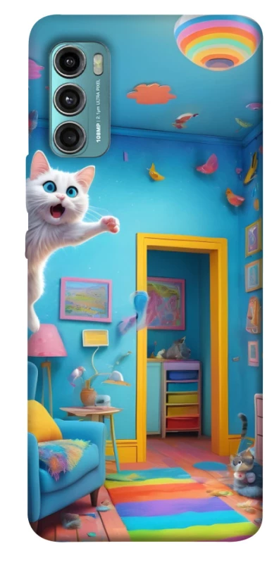 Чохол на Motorola Moto G60 crazy cat фото 1 з 1