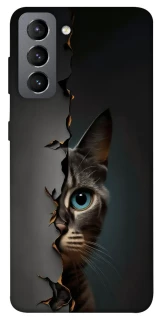 Чехол на Samsung Galaxy S21 FE Кот-подглядыватель v2 фото 1 из 1