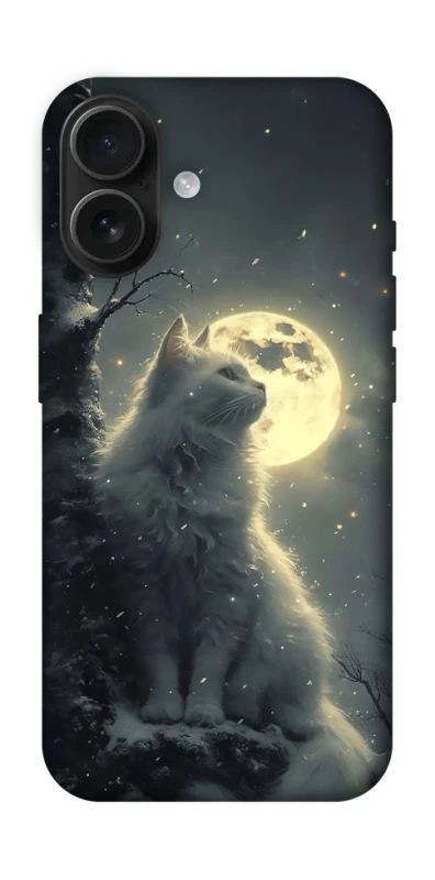 Чохол на Apple iPhone 16 Кіт під місяцем фото 1 з 1