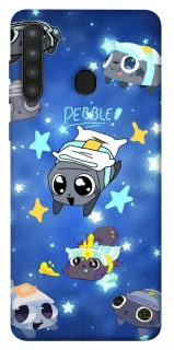 Чехол на Samsung Galaxy A21 Pebble kitten stars фото 1 из 1