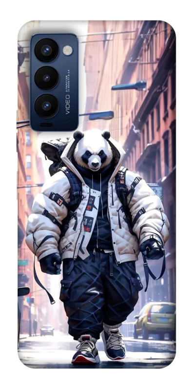 Чехол на TECNO Camon 18 Pro Панда курьер фото 1 из 1