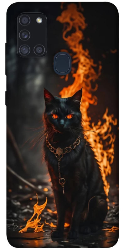 Чехол на Samsung Galaxy A21s Огненный кот фото 1 из 1