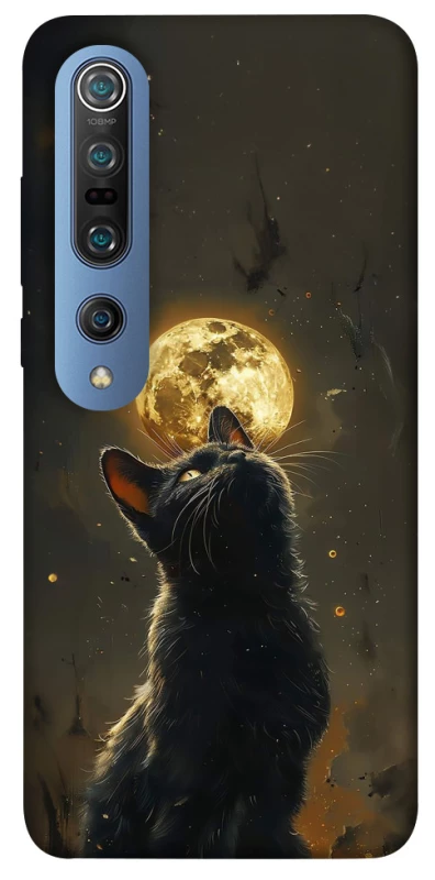 Чохол на Xiaomi Mi 10 / Mi 10 Pro Кіт під місяцем v2 фото 1 з 1