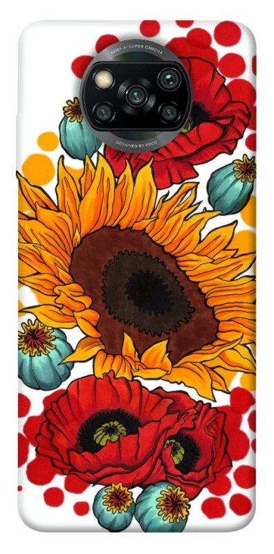 Чехол на Xiaomi Poco X3 NFC / Poco X3 Pro Подсолнечники и маки фото 1 из 1