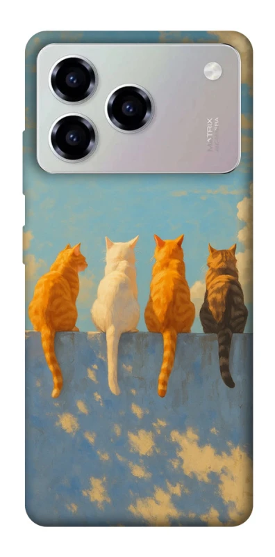 Чохол на ZTE Blade A76 cats on wall фото 1 з 1