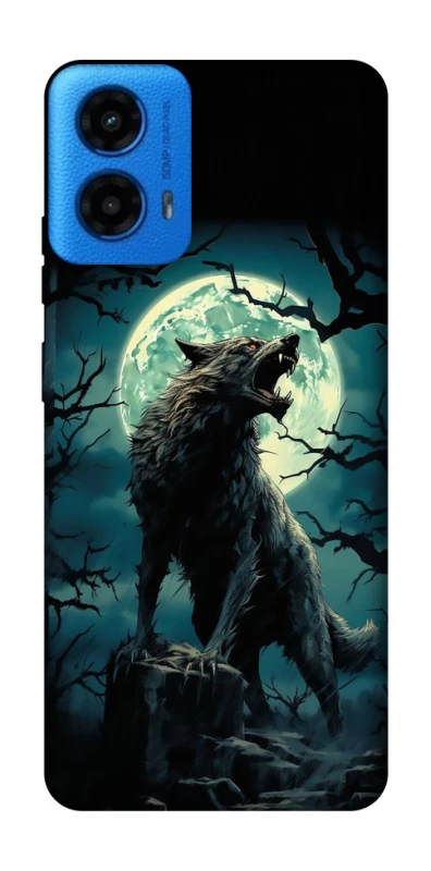 Чехол на Motorola Moto G45 Волк под луной фото 1 из 1