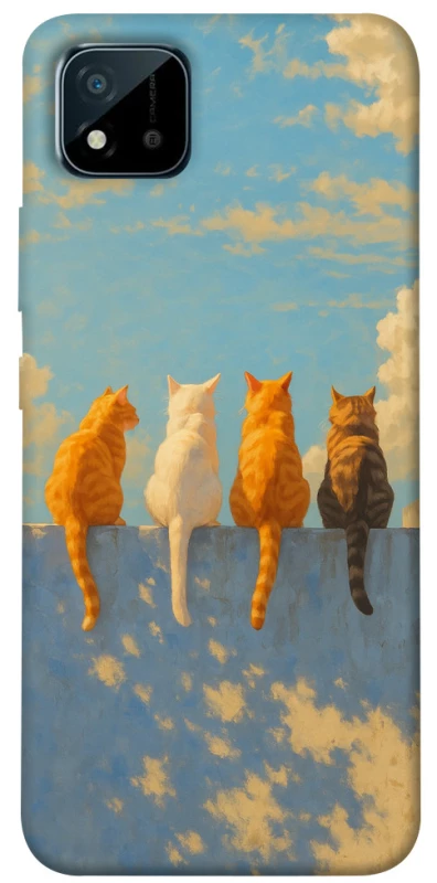 Чехол на Realme C20 cats on wall фото 1 из 1