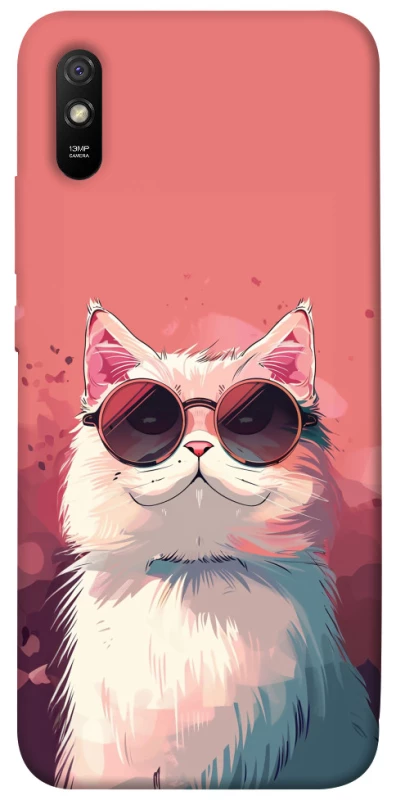 Чохол на Xiaomi Redmi 9A Сat with glasses фото 1 з 1