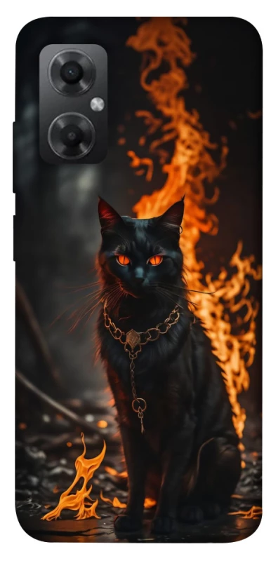 Чехол на Xiaomi Redmi Note 11R Огненный кот фото 1 из 1