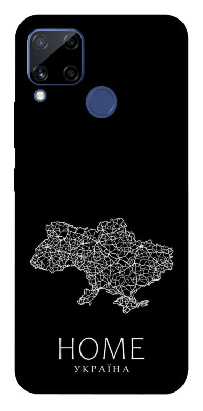 Чохол на Realme C15 Ukraine black map фото 1 з 1