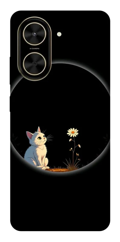 Чохол на Xiaomi Poco C71 Cat and flower фото 1 з 1