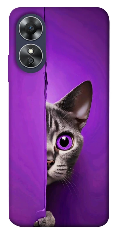 Чехол на Oppo A17 Кот-подглядыватель фото 1 из 1