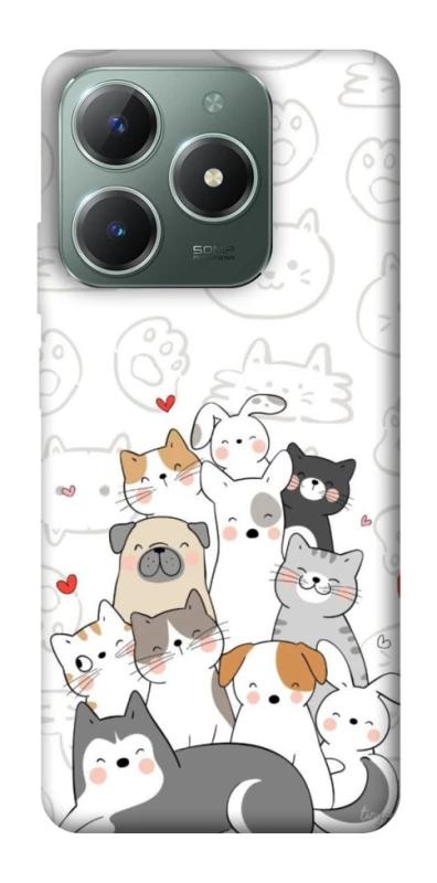 Чохол на Realme C61 Funny Pets фото 1 з 1