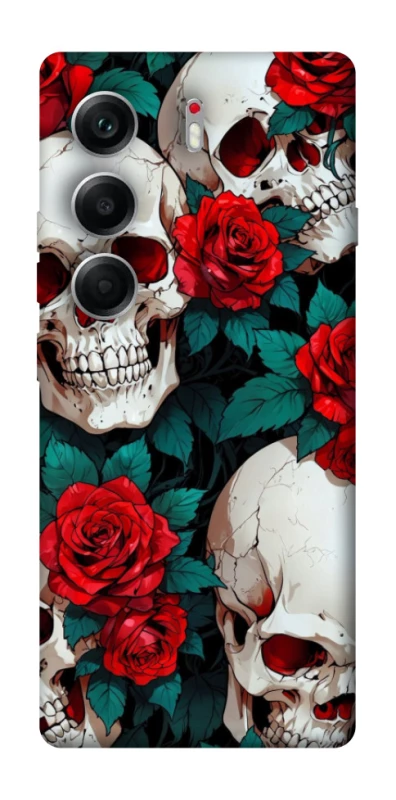 Чохол на Tecno Camon 40 skull and rose фото 1 з 1
