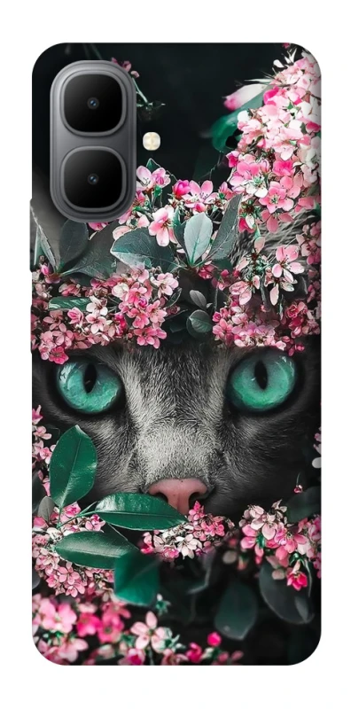 Чохол на Infinix Smart 10 Кіт в квітах фото 1 з 1