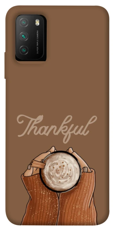 Чехол на Xiaomi Poco M3 Thankful coffee фото 1 из 1