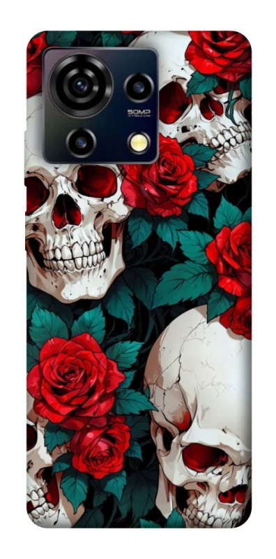 Чохол на ZTE Blade V50 Vita skull and rose фото 1 з 1