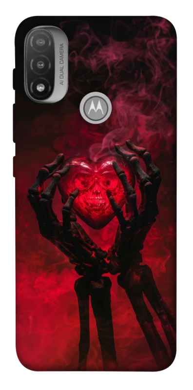 Чохол на Motorola Moto E20 Heart in the hands of a skeleton фото 1 з 1