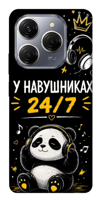 Чехол на TECNO Spark 20 Pro У навушниках 24/7 фото 1 из 1