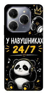 Чехол на TECNO Spark 20 Pro У навушниках 24/7 фото 1 из 1