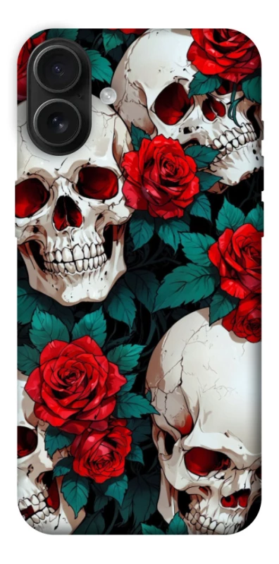 Чехол на Apple iPhone 16 Plus skull and rose фото 1 из 1