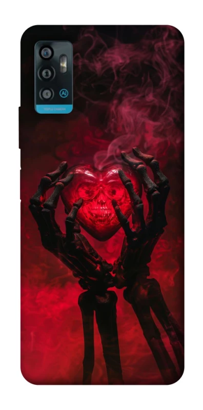 Чохол на ZTE Blade A71 Heart in the hands of a skeleton фото 1 з 1