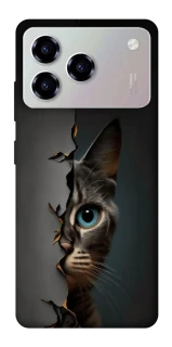 Чехол на ZTE Blade A76 Кот-подглядыватель v2 фото 1 из 1