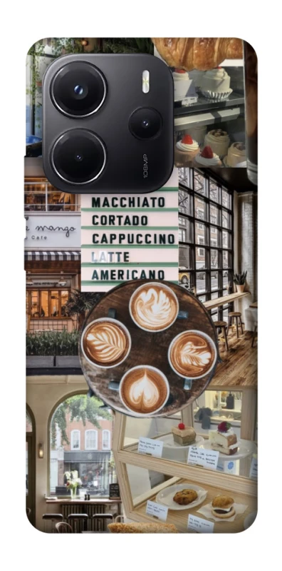 Чохол на Xiaomi Redmi Note 14 4G (Europe version) Coffee collage ver.5 фото 1 з 1