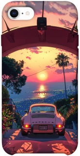 Чехол на Apple iPhone SE (2020) Porsche at sunset фото 1 из 1