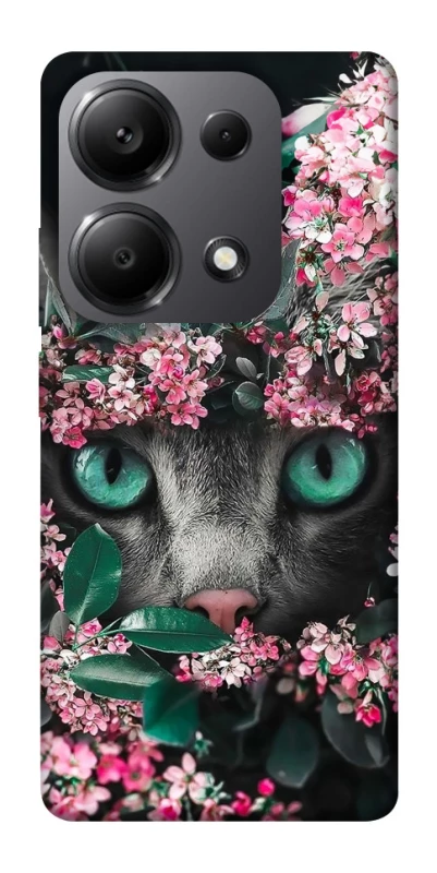 Чехол на Xiaomi Redmi Note 13 Pro 4G Кот в цветах фото 1 из 1