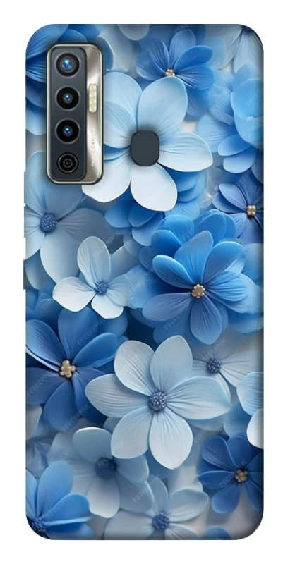 Чехол на TECNO Camon 17 Синие цветы фото 1 из 1