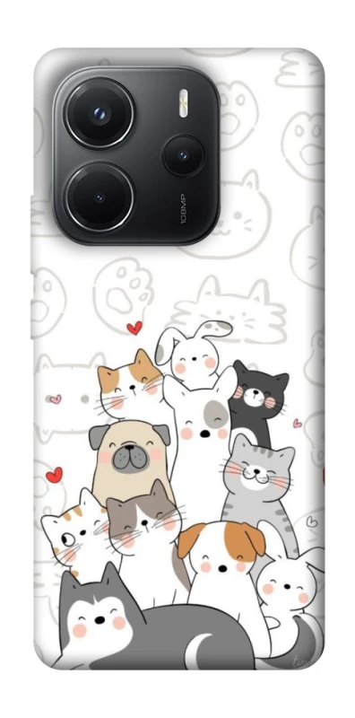 Чехол на Xiaomi Redmi Note 14 4G (Int. version) Funny Pets фото 1 из 1