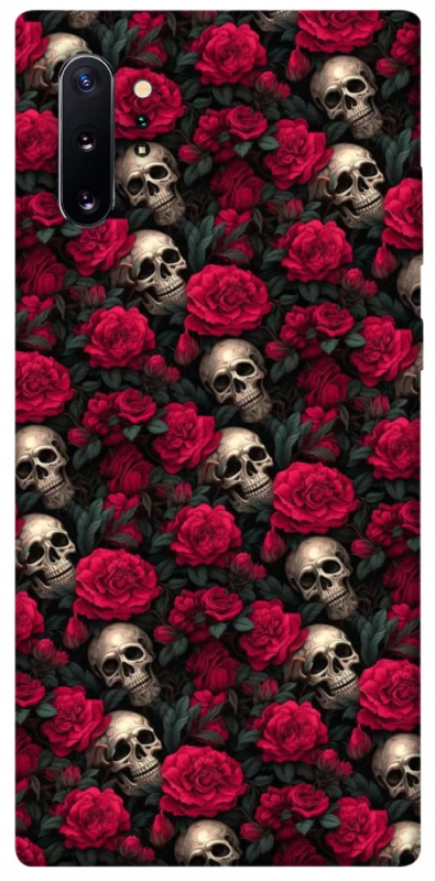 Чехол на Samsung Galaxy Note 10 Plus Черепа и розы фото 1 из 1