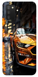 Чехол на Samsung Galaxy A03s Golden sports car фото 1 из 1