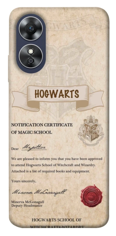 Чохол на Oppo A17 The Hogwarts acceptance letter фото 1 з 1