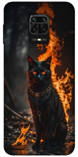 Чехол на Xiaomi Redmi Note 9s / Note 9 Pro / Note 9 Pro Max Огненный кот фото 1 из 1