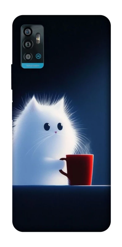 Чохол на ZTE Blade A71 Чохол кіт з кавою фото 1 з 1