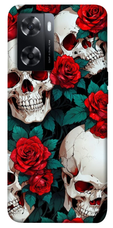 Чохол на Oppo A57s skull and rose фото 1 з 1