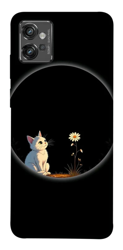 Чехол на Motorola Moto G32 Cat and flower фото 1 из 1