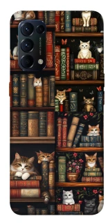 Чехол на Oppo Reno 5 4G Cats & Books фото 1 из 1