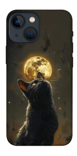 Чохол на Apple iPhone 13 mini (5.4") Кіт під місяцем v2 фото 1 з 1