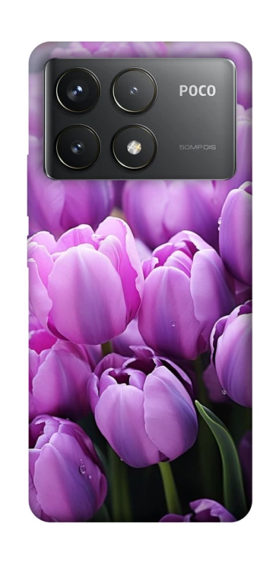Чохол на Xiaomi Poco F6 Pro Фіолетові тюльпани фото 1 з 1