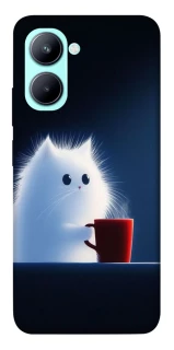Чохол на Realme C33 Чохол кіт з кавою фото 1 з 1