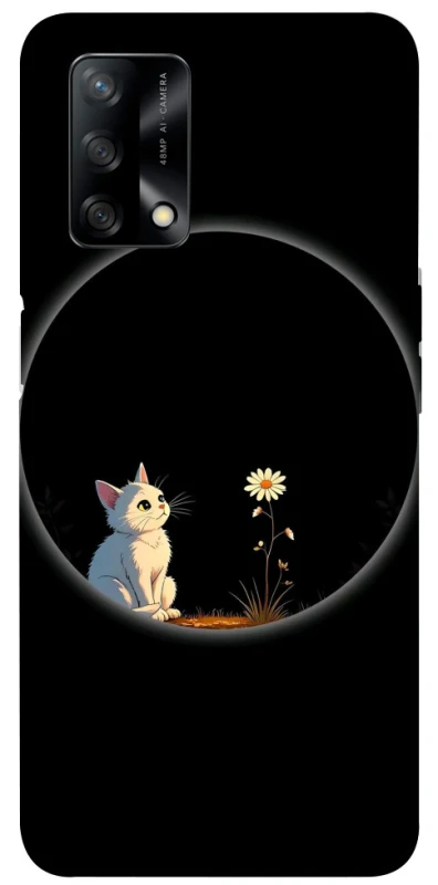 Чохол на Oppo A74 4G Cat and flower фото 1 з 1