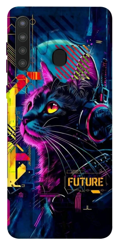 Чохол на Samsung Galaxy A21 Cyber Cat v2 фото 1 з 1
