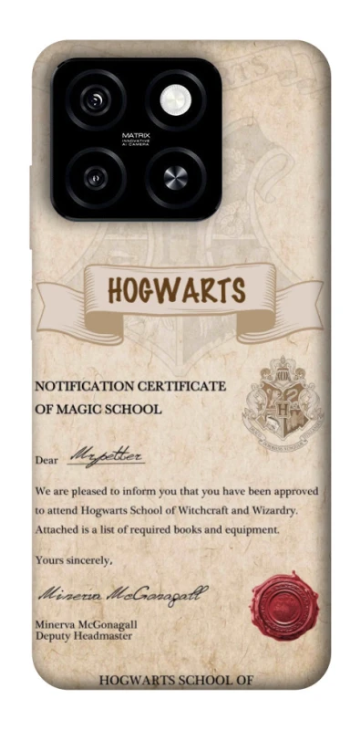 Чехол на ZTE Blade A55 4G The Hogwarts acceptance letter фото 1 из 1