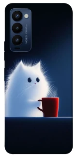 Чехол на TECNO Camon 18 Чехол кот с кофе фото 1 из 1
